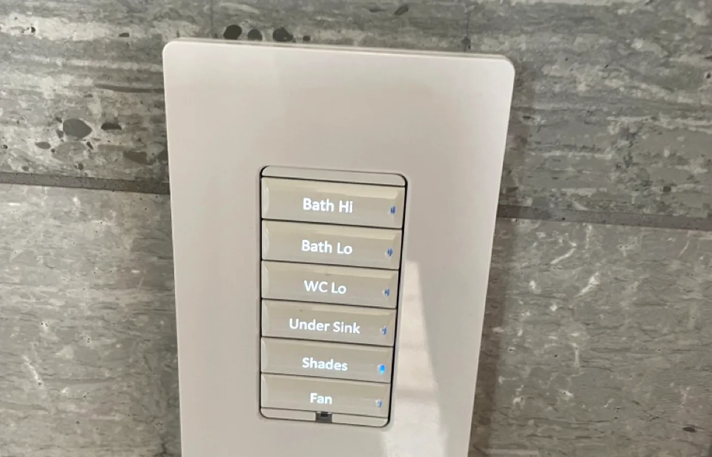 Custom engraved keypad, set into stone
