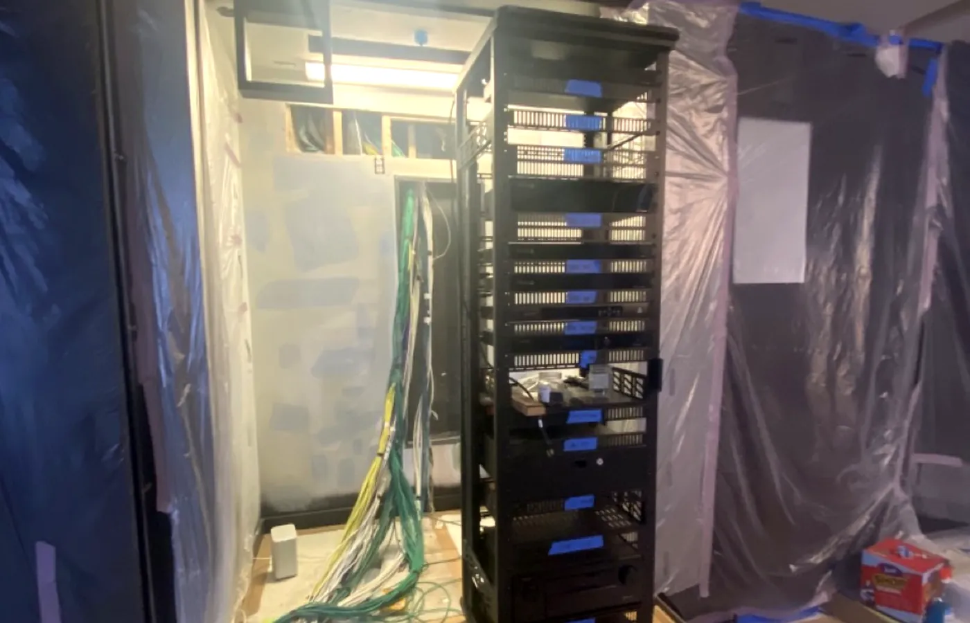 Equipment rack build during first fix
